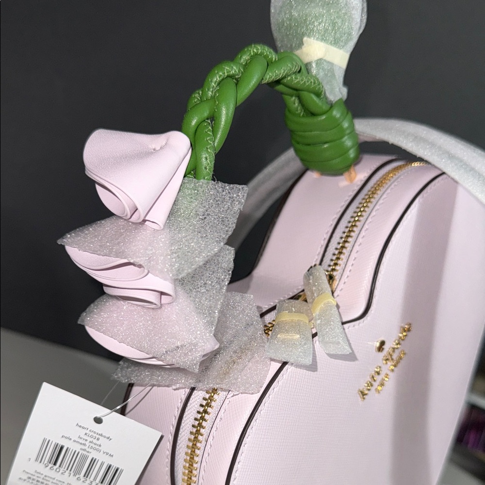 NEW $399 Kate Spade Light Pale amethyst Heart Crossbody Bag novelty valentines - Picture 5 of 8